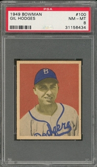 1949 Bowman #100 Gil Hodges Rookie Card – PSA NM-MT 8
